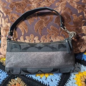 Coach y2k Anniversary Near Vintage Baguette Shoulder Bag in Black with Lurex